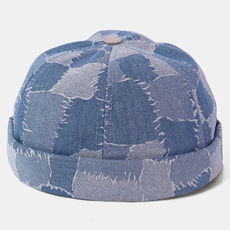 Hommes Casual Landlord Caps Skull Caps Patchwork Cowboy Denim Hat