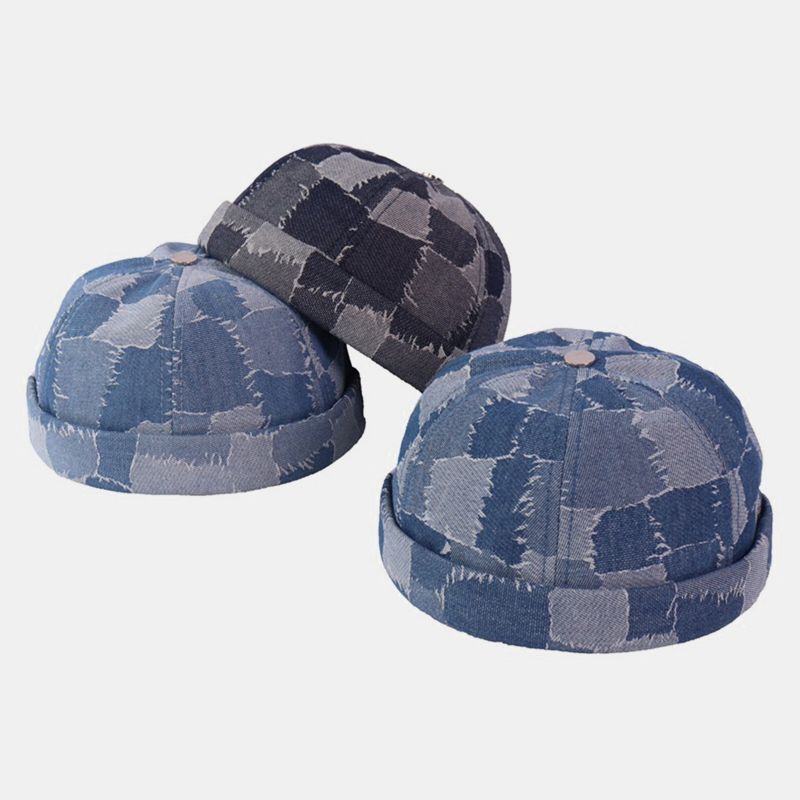 Hommes Casual Landlord Caps Skull Caps Patchwork Cowboy Denim Hat