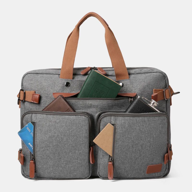 Hommes Casual Multicarry Grande Capacité 15.6/17 Pouces Sac Pour Ordinateur Portable Sac À Dos Multi-poches Sac À Bandoulière