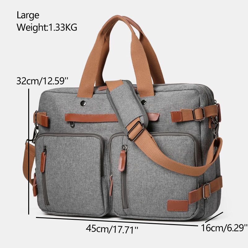 Hommes Casual Multicarry Grande Capacité 15.6/17 Pouces Sac Pour Ordinateur Portable Sac À Dos Multi-poches Sac À Bandoulière