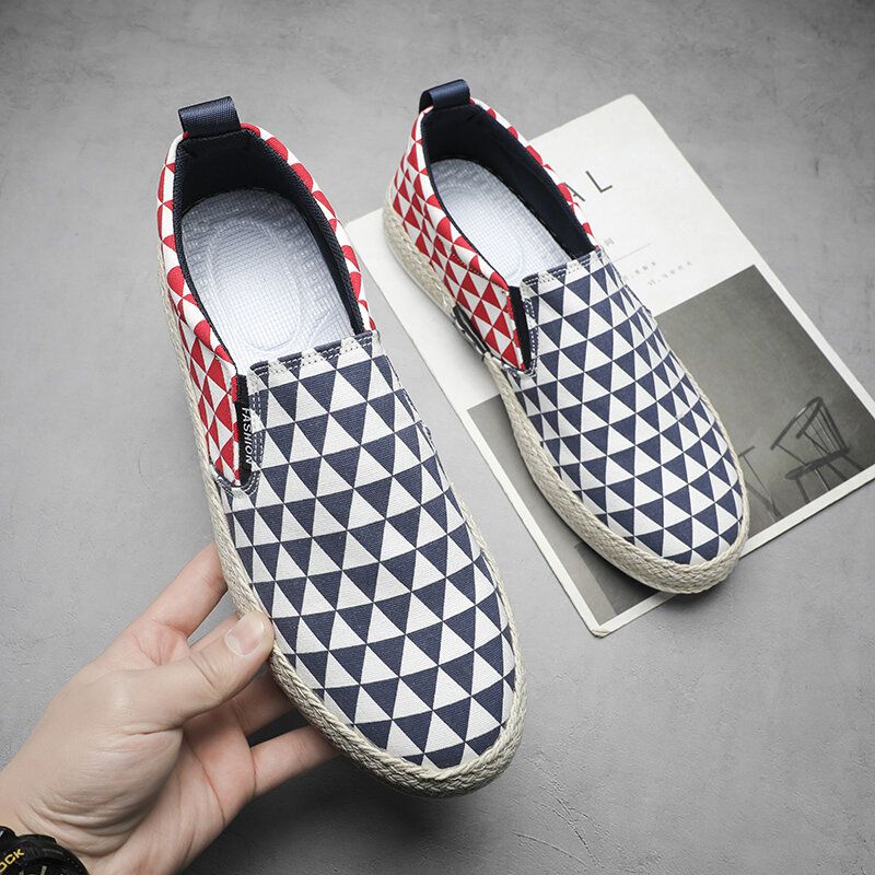 Hommes Casual Tissu Léger Élégant Pêcheurs Slip On Flats