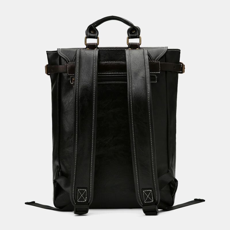 Hommes Casual Vintage Grande Capacité Étudiant Sac À Dos Sauvage 14 Pouces Sac Pour Ordinateur Portable