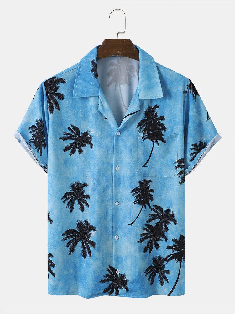 Hommes Cocotier Hawaii Style Casual Skin Friendly All Matched Soft Shirts