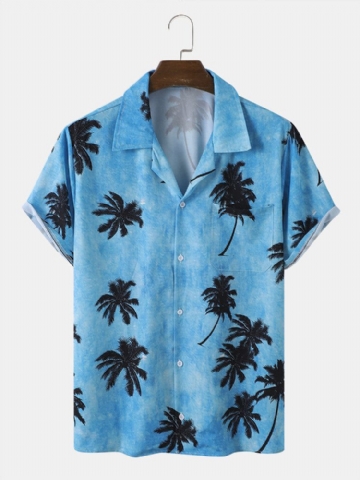 Hommes Cocotier Hawaii Style Casual Skin Friendly All Matched Soft Shirts