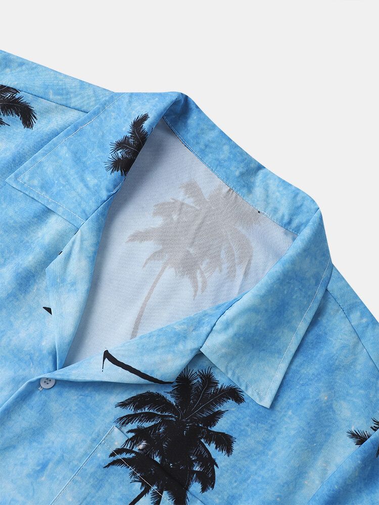 Hommes Cocotier Hawaii Style Casual Skin Friendly All Matched Soft Shirts