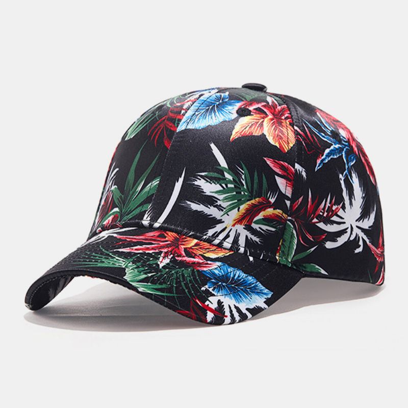 Hommes Coloré Floral Plant Pattern Casual Jeune Parasol Chapeau De Baseball