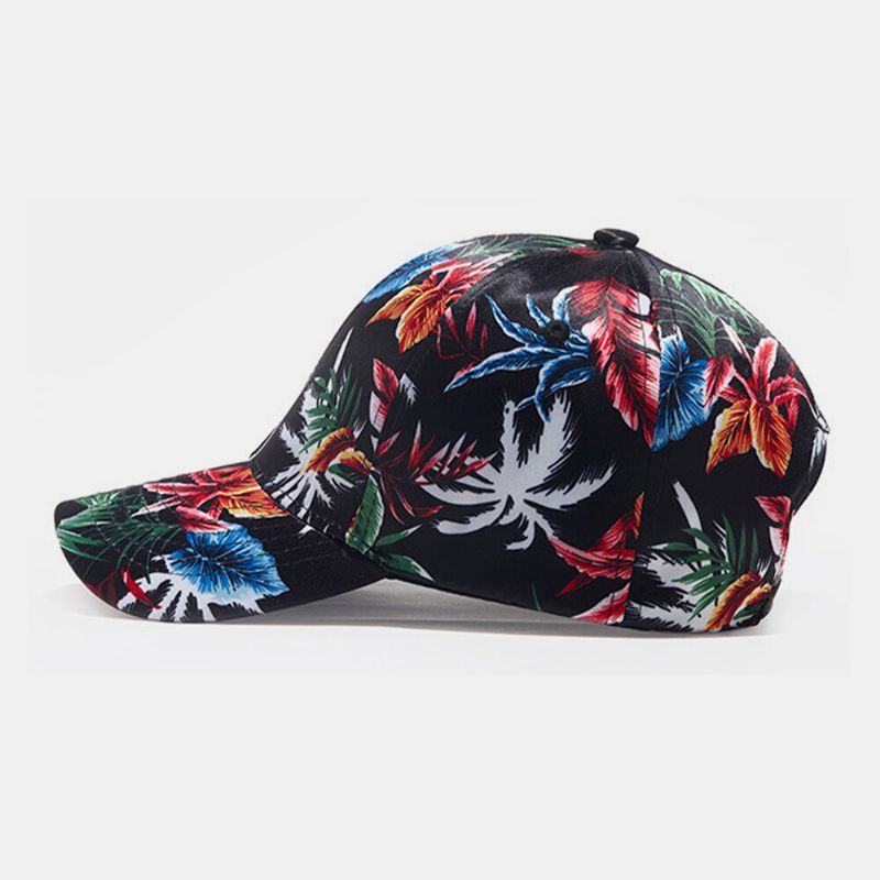 Hommes Coloré Floral Plant Pattern Casual Jeune Parasol Chapeau De Baseball