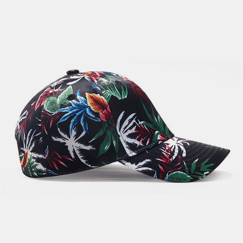 Hommes Coloré Floral Plant Pattern Casual Jeune Parasol Chapeau De Baseball