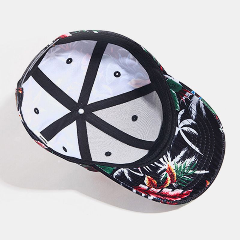 Hommes Coloré Floral Plant Pattern Casual Jeune Parasol Chapeau De Baseball