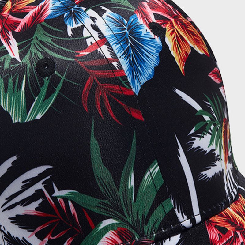 Hommes Coloré Floral Plant Pattern Casual Jeune Parasol Chapeau De Baseball