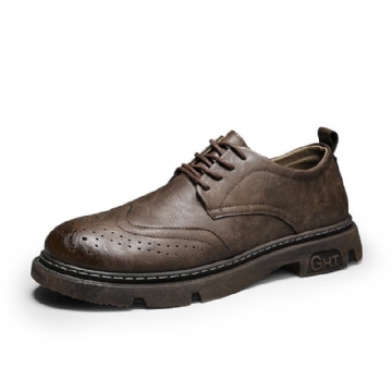 Hommes Confortable Bout Rond À Lacets Oxfords Brogue Chaussures Décontractées