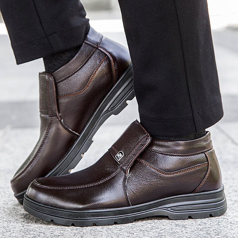 Hommes Confortable Imperméable Antidérapant Chaud Doux Business Casual Bottines