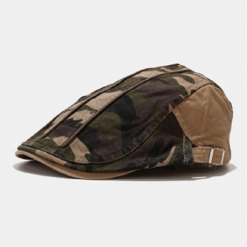 Hommes Coton Béret Cap Camouflage Casual Parasol Forward Hat Flat Cap