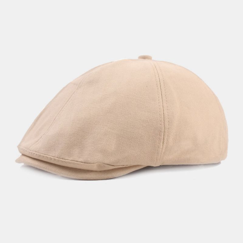 Hommes Coton Béret Casquette Couleur Unie Rétro Réglable Gavroche Chapeau Peintre Chapeau Octogonal Chapeau