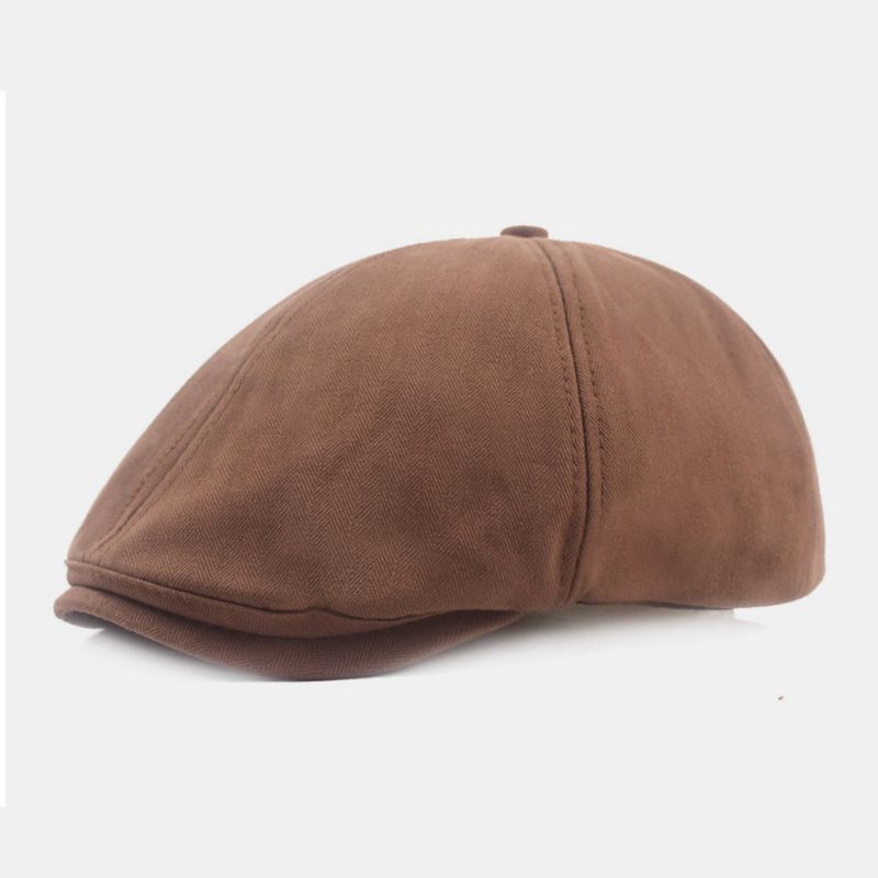 Hommes Coton Béret Casquette Couleur Unie Rétro Réglable Gavroche Chapeau Peintre Chapeau Octogonal Chapeau