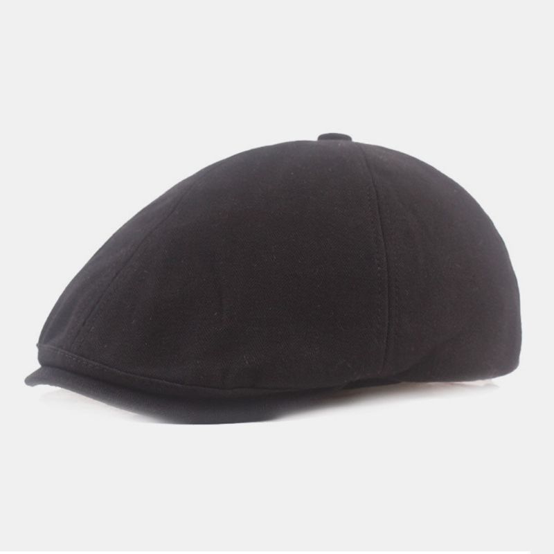 Hommes Coton Béret Casquette Couleur Unie Rétro Réglable Gavroche Chapeau Peintre Chapeau Octogonal Chapeau