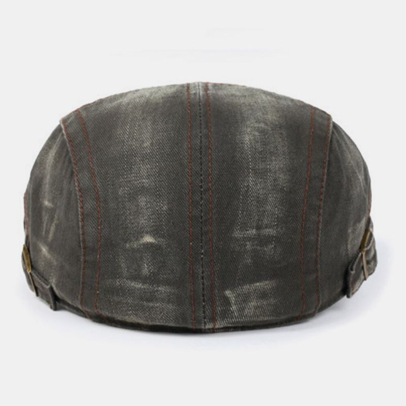 Hommes Coton Broderie Lettre Couleur Unie Extérieur Décontracté Rétro Parasol Avant Chapeau Béret Chapeau Plat Chapeau Peintre Chapeau