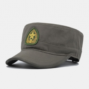 Hommes Coton Camouflage Broderie Impression À Cinq Branches Sports De Plein Air Alpinisme Chapeau Plat Casquette À Visière Chapeau Militaire