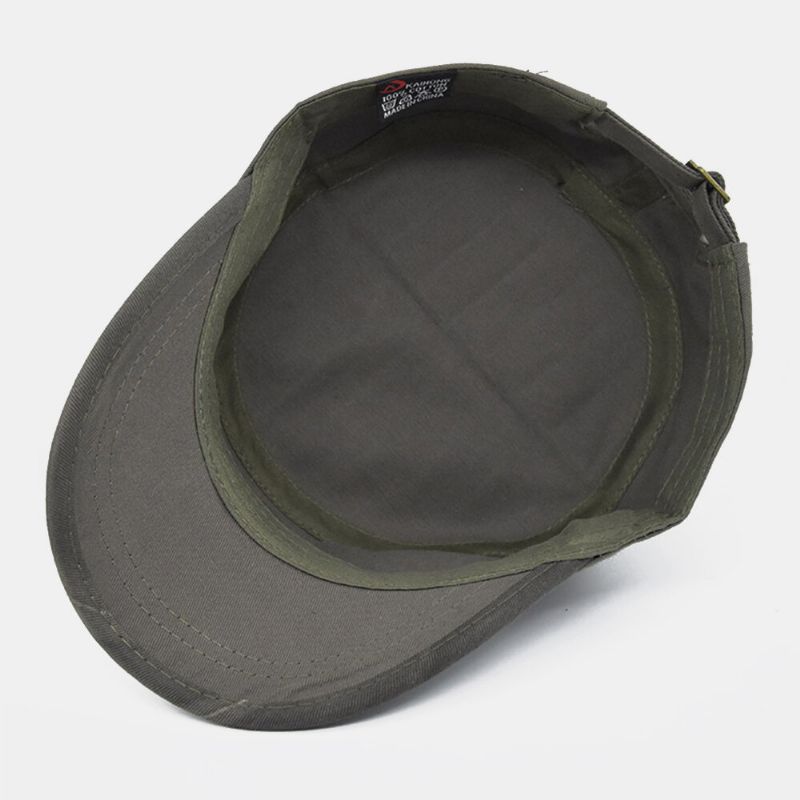 Hommes Coton Camouflage Broderie Impression À Cinq Branches Sports De Plein Air Alpinisme Chapeau Plat Casquette À Visière Chapeau Militaire