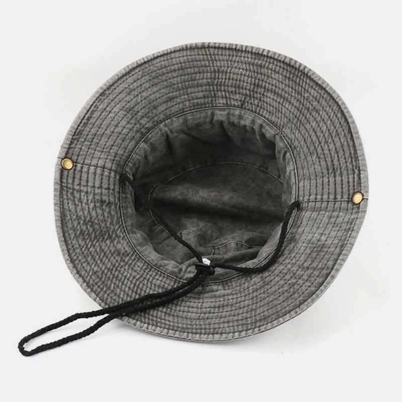 Hommes Coton Coloré Fleur Rayure Parasol Chapeau Coupe-vent Corde Extérieur Décontracté Escalade Seau Chapeau