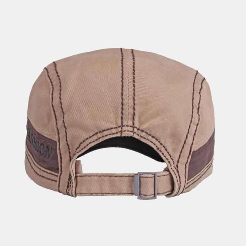 Hommes Coton Couleur Assortie Britannique Rétro Crème Solaire Pare-soleil Béret Casquette Avant Casquette Chapeau Plat