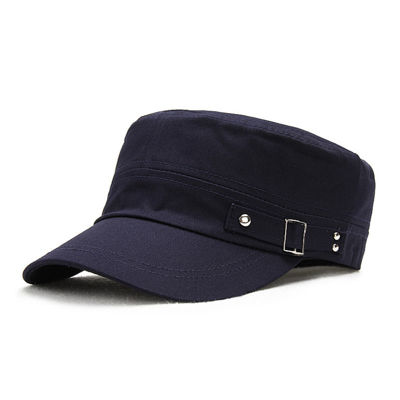 Hommes Coton Couleur Unie Extérieur Parasol Tout Match Décontracté Vintage Militaire Casquettes Chapeaux Plats