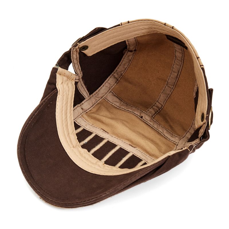 Hommes Coton Couture Parasol Bord Court Loisirs De Plein Air Rétro Patchwork Chapeau Béret Casquette Plate