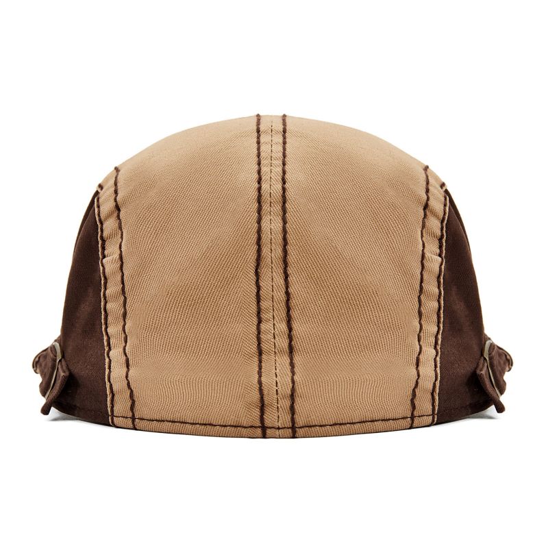 Hommes Coton Couture Parasol Bord Court Loisirs De Plein Air Rétro Patchwork Chapeau Béret Casquette Plate