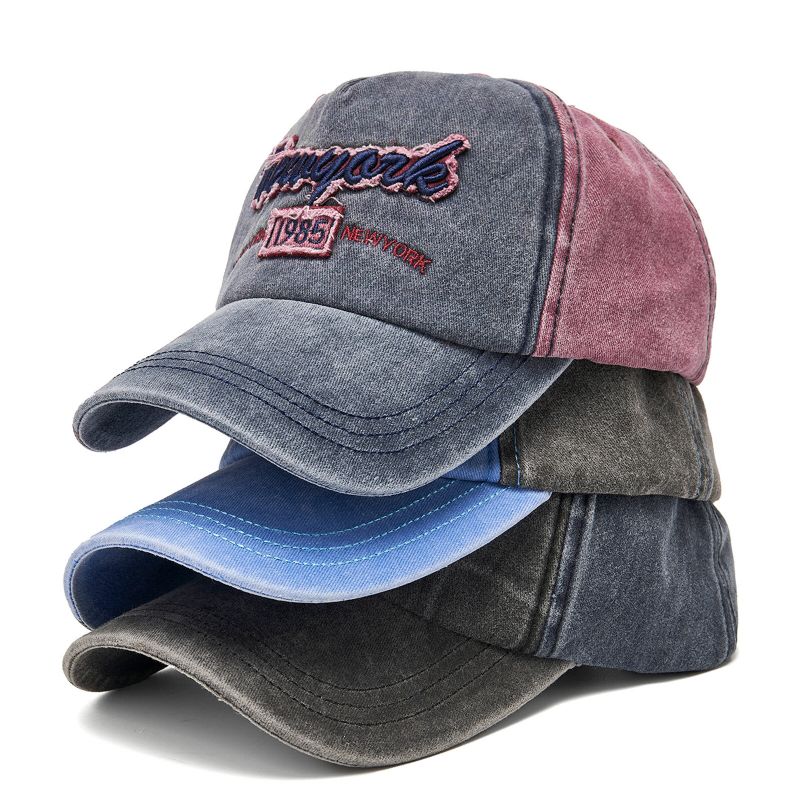 Hommes Coton Denim Lavé Et Vieux Respirant Extérieur Électrique Brodé Chapeau De Soleil Casquette De Baseball