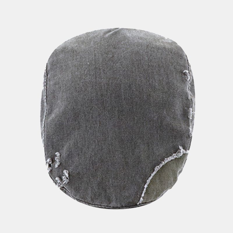 Hommes Coton Distressed Worn Hole Berets Lettre Broderie Respirant Forward Cap Flat Cap