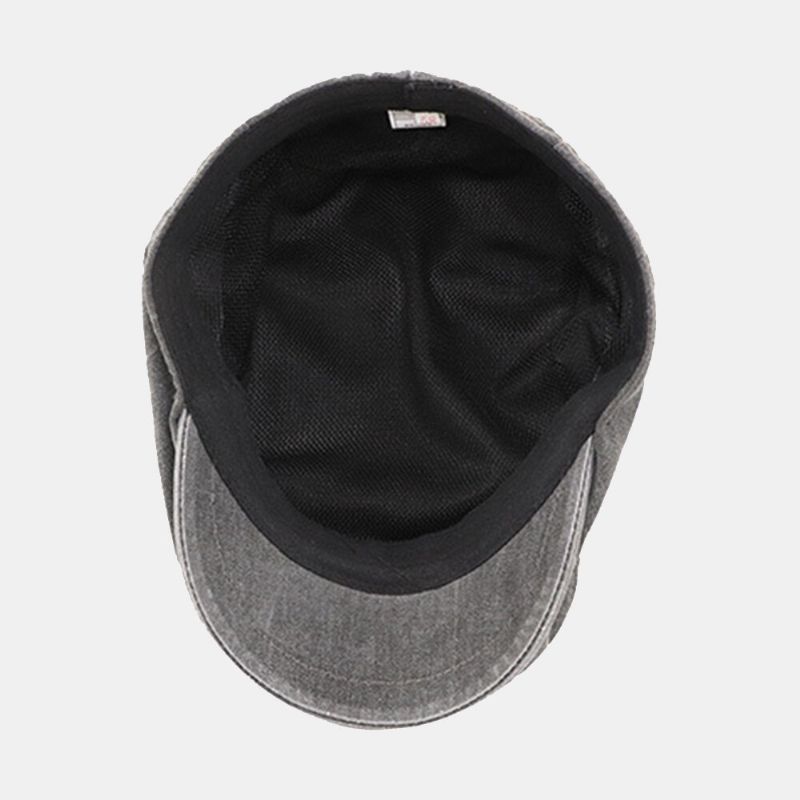 Hommes Coton Distressed Worn Hole Berets Lettre Broderie Respirant Forward Cap Flat Cap