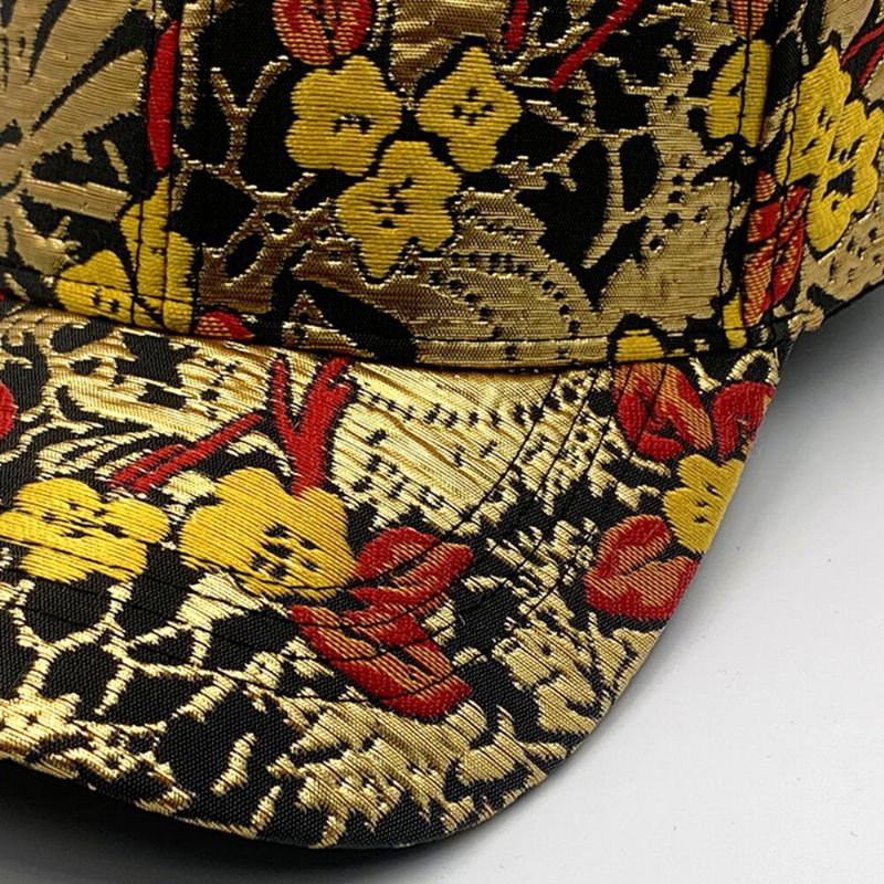 Hommes Coton Floral Overlay Pattern Coloré Casual Gold-line Sunshade Baseball Hat