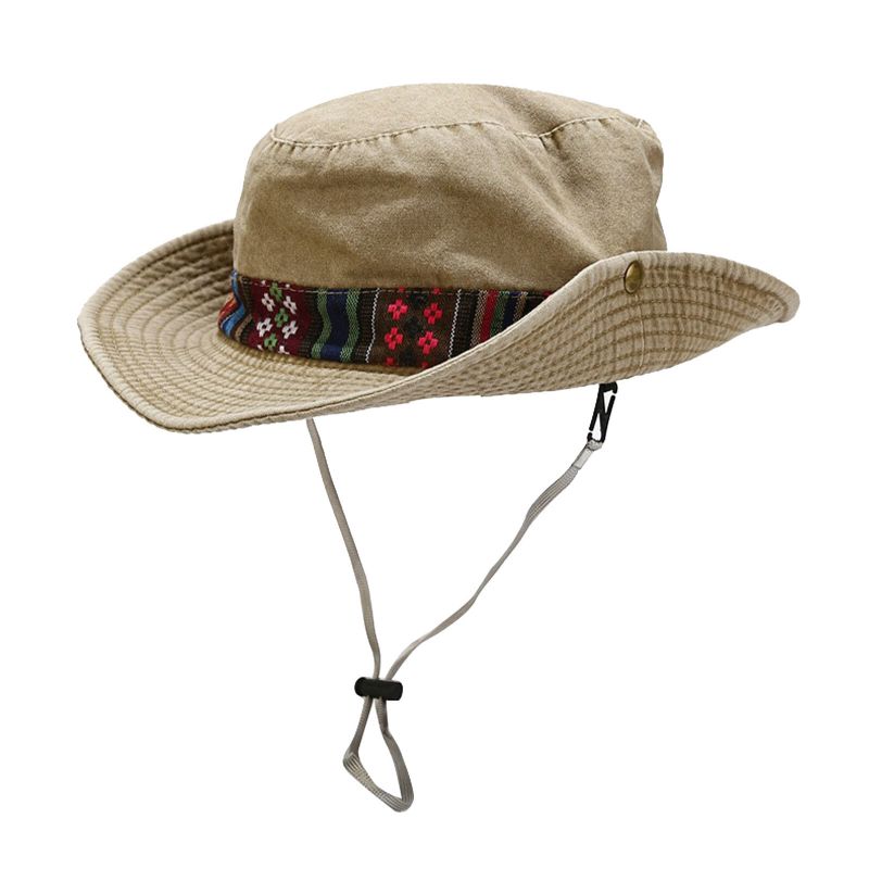 Hommes Coton Lavé Sports De Plein Air Voyage Alpinisme Pêche Chapeau De Soleil Seau Chapeau