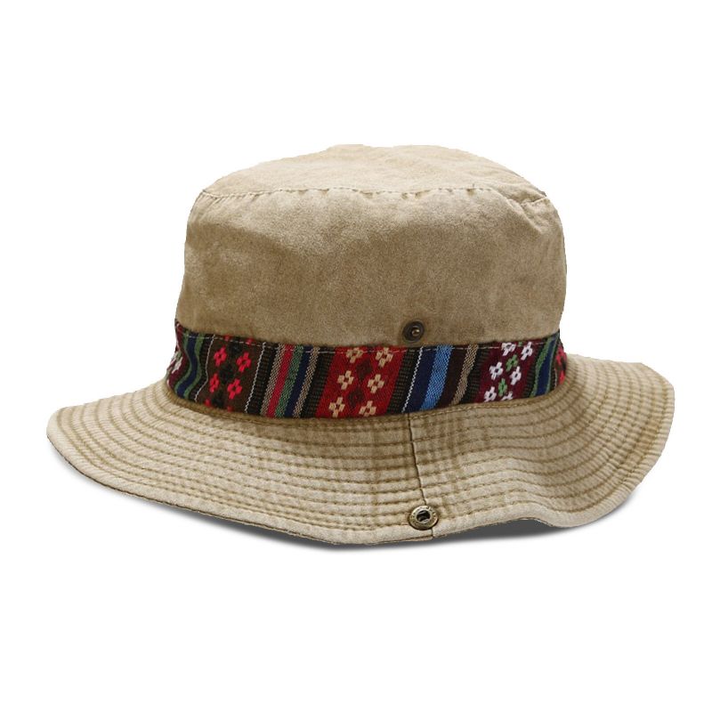 Hommes Coton Lavé Sports De Plein Air Voyage Alpinisme Pêche Chapeau De Soleil Seau Chapeau