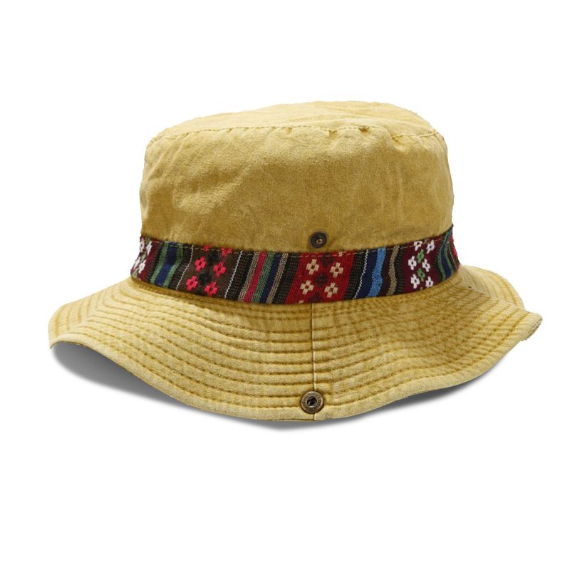 Hommes Coton Lavé Sports De Plein Air Voyage Alpinisme Pêche Chapeau De Soleil Seau Chapeau