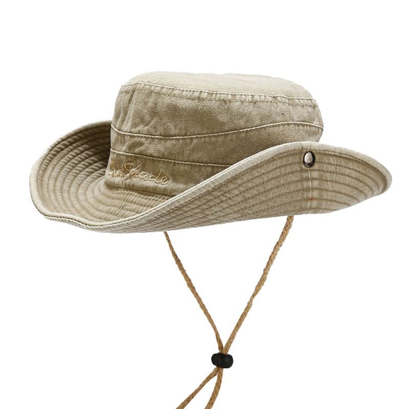 Hommes Coton Lavé Vieux Vintage Jungle Sports Alpinisme Chapeau De Pêche En Plein Air Voyage Soleil Chapeau