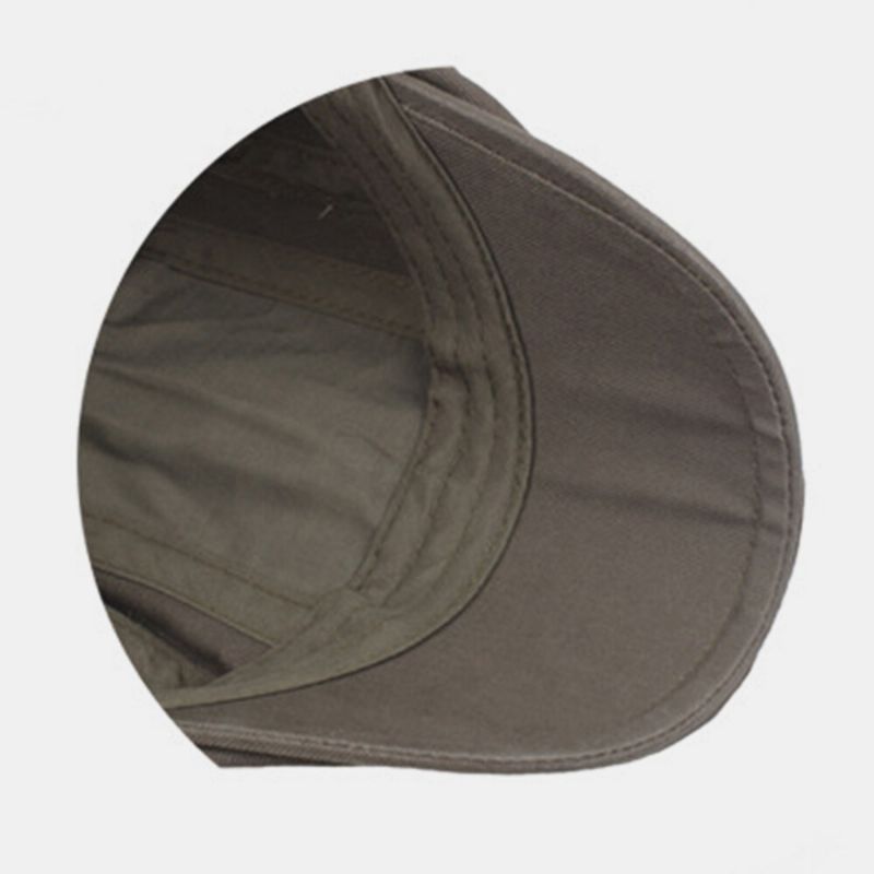 Hommes Coton Lettre Fermeture Éclair Décor Décontracté Parasol Béret Casquette Plat Chapeau Avant Chapeau