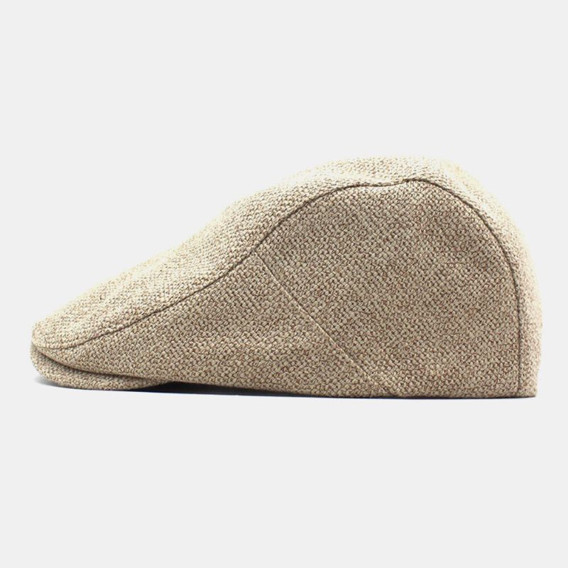 Hommes Coton Lin Couleur Unie Rétro Décontracté Parasol Avant Casquette Béret Casquette Plate Casquette Peintre Chapeau