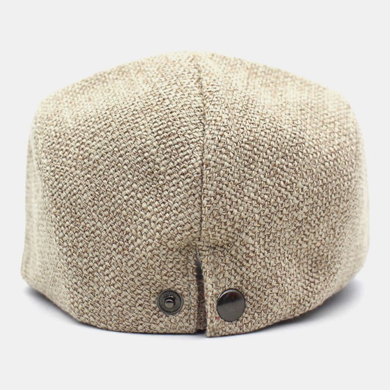 Hommes Coton Lin Couleur Unie Rétro Décontracté Parasol Avant Casquette Béret Casquette Plate Casquette Peintre Chapeau