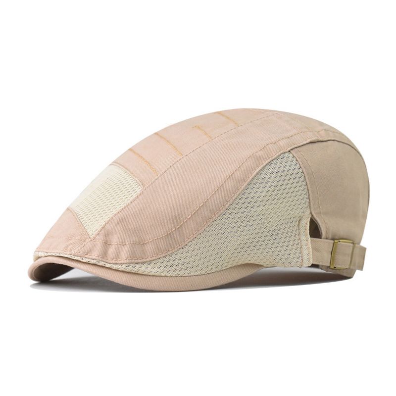 Hommes Coton Maille Respirant Ombre Court Bord Casual Rétro Edgy Chapeau Béret Casquette Plate