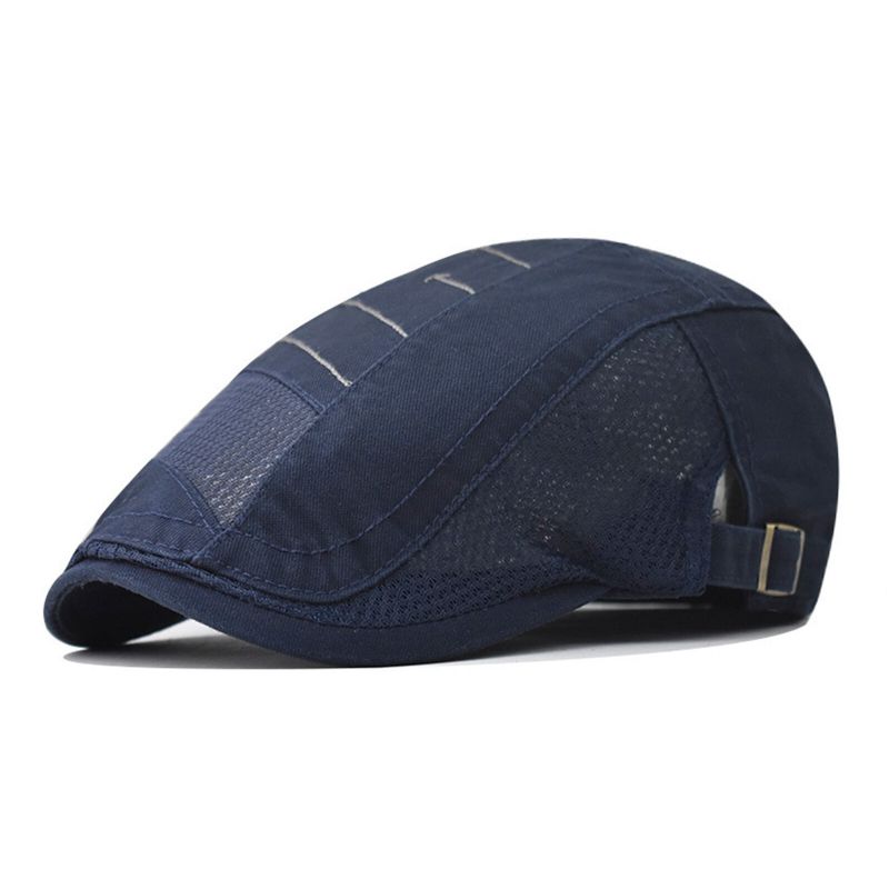 Hommes Coton Maille Respirant Ombre Court Bord Casual Rétro Edgy Chapeau Béret Casquette Plate