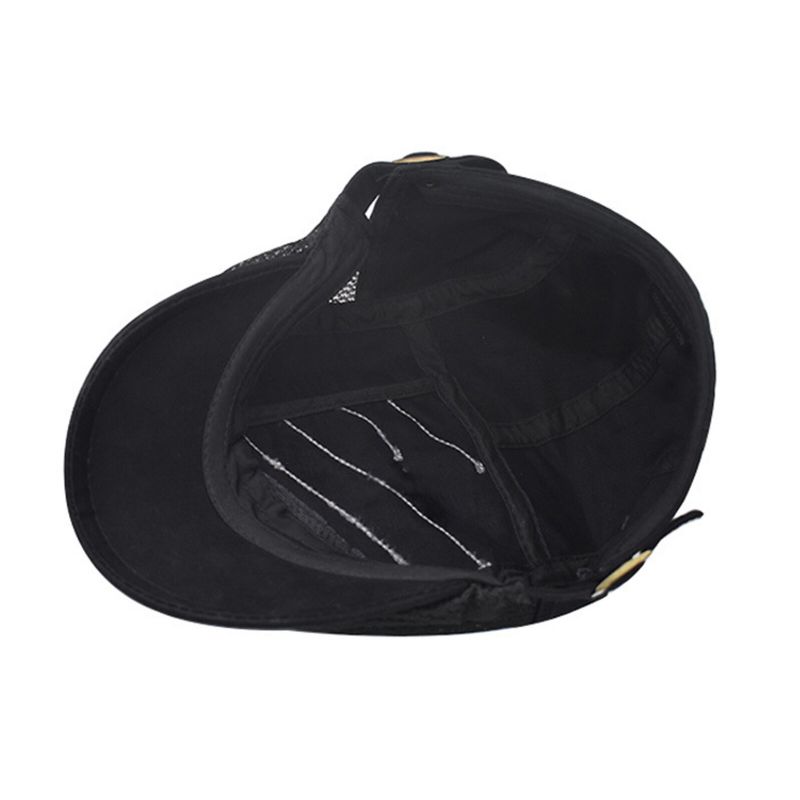 Hommes Coton Maille Respirant Ombre Court Bord Casual Rétro Edgy Chapeau Béret Casquette Plate