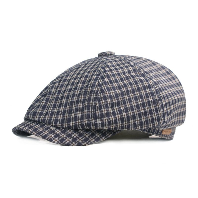 Hommes Coton Plaid Motif Casual Chapeaux Octogonaux Peintre Chapeaux Béret Casquettes Plates