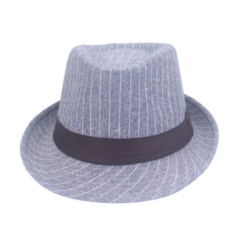 Hommes Coton Rayé Casual Tout-allumette Pare-soleil Chapeaux Plats Chapeaux