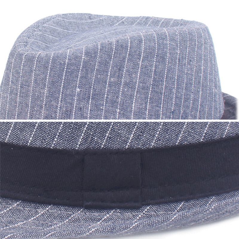 Hommes Coton Rayé Casual Tout-allumette Pare-soleil Chapeaux Plats Chapeaux