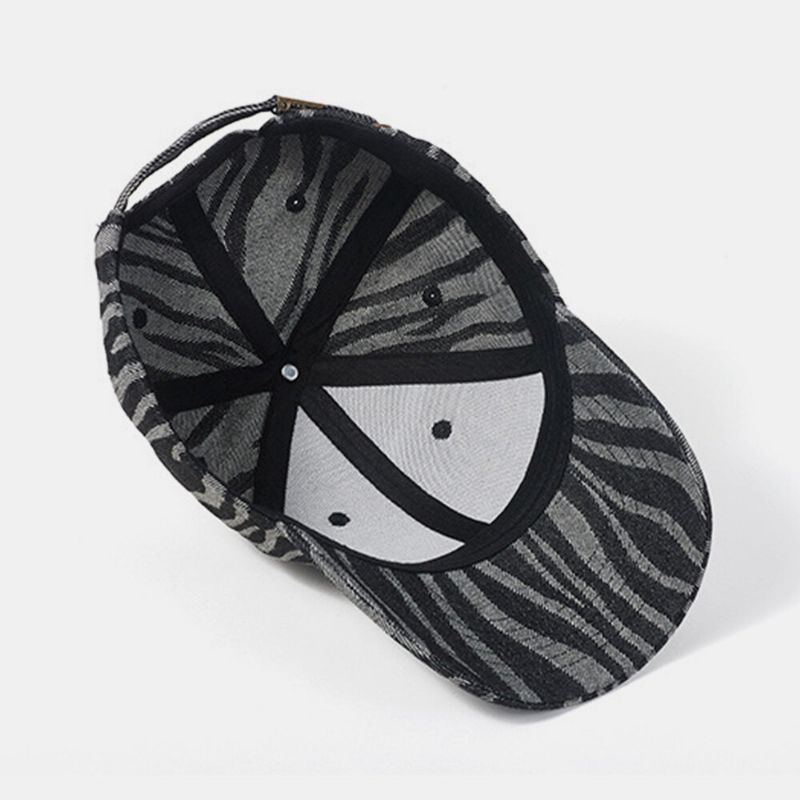 Hommes Coton Rayé Motif Casquette Réglable Casual Parasol Casquette De Baseball