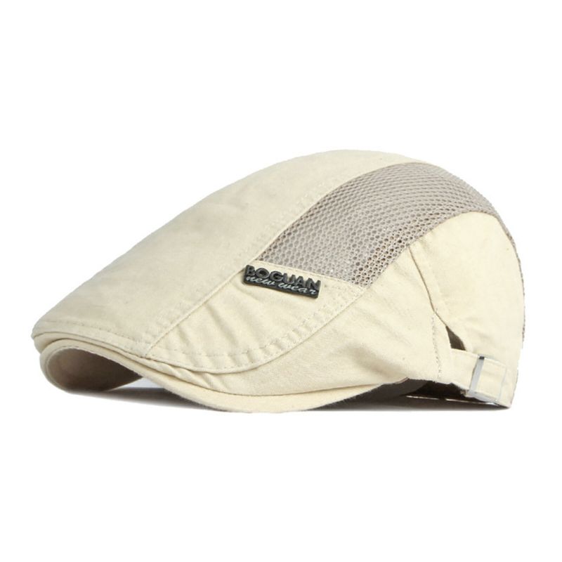 Hommes Coton Respirant Abat-jour Court Bord Casual Rétro Edgy Chapeau Béret Casquette Plate