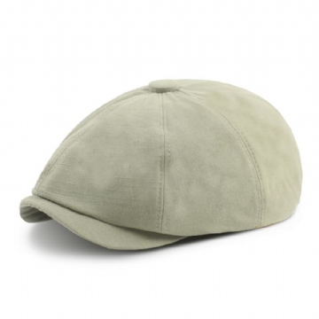 Hommes Coton Solide Couleur Casual Octogonal Chapeaux Avant Chapeaux Béret Casquettes Plates