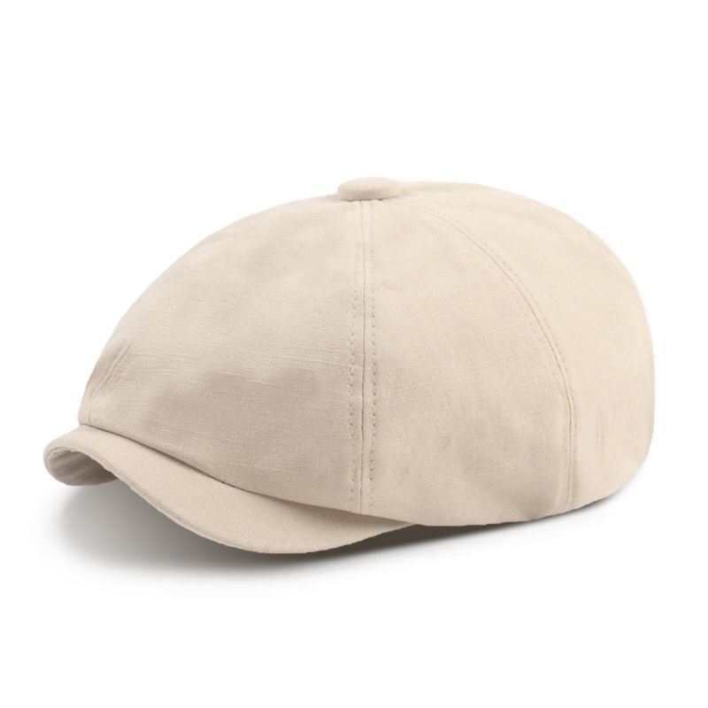 Hommes Coton Solide Couleur Casual Octogonal Chapeaux Avant Chapeaux Béret Casquettes Plates