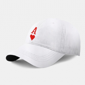 Hommes Coton Solide Couleur Poker Lettre D'amour Pique Un Motif Casual Casquette De Baseball